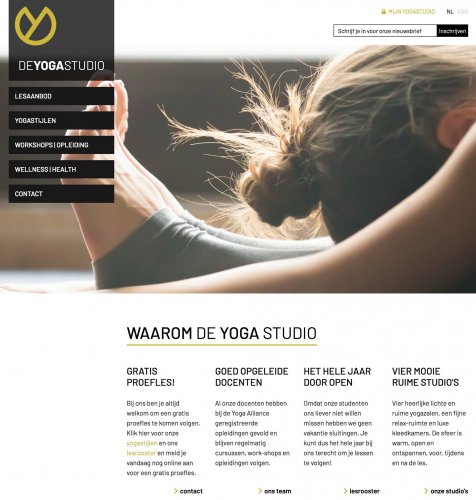 Een nieuwe website voor De Yoga Studio